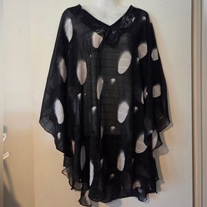 Bold Black and White Polka Dot Cover Up
